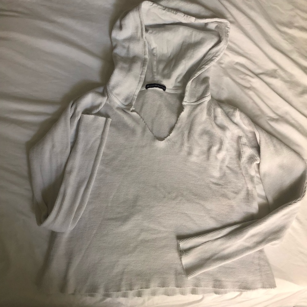 brandy melville white thermal top